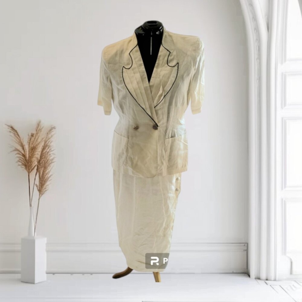 Vintage Sassy Doll Collection Plus Size Skirt Suit Linen SZ 16